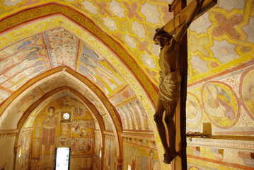 Bominaco (AQ) Abruzzo - The precious frescoes of the Oratory of San Pellegrino.  They represent an...