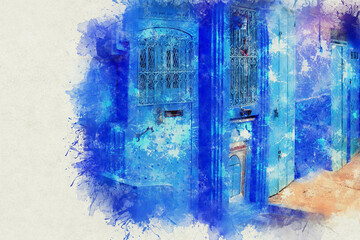 Chefchaouen, a city with blue painted houses. A city with narrow, beautiful, blue streets.