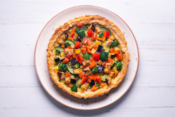 Veggie quiche traditional french recipe
