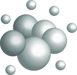 Gray balls - 3D volumetric shapes, template for a cover in a fashionable style. Background for web design in white shades of texture.