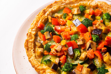 Veggie quiche traditional french recipe