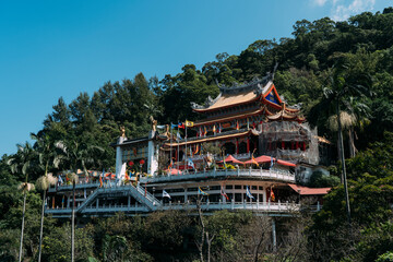 Buddhist temple Chih Nan, nestled in forest on a mountain in Taipei, Taiwan.