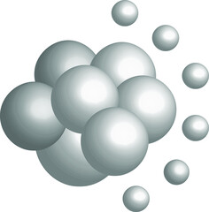 Gray balls - 3D volumetric shapes, template for a cover in a fashionable style. Background for web design in white shades of texture.