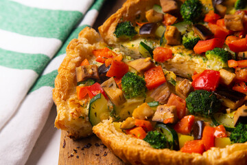 Veggie quiche traditional french recipe