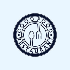 Restaurant or Cafe Line Art Modern Logo Vector Illustration Design. Fork and Spoon Modern Simple Minimalist Logo Concept. Food Logo Design Inspiration