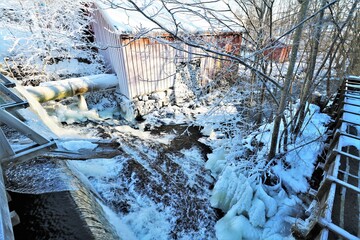 Semi frozen waterfall
