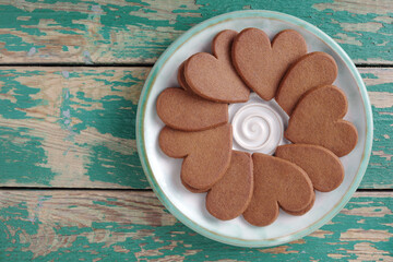 Heart shaped ginger cookies