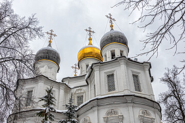 Fototapeta na wymiar Orthodox Church of the Kazan Icon of the Mother of God, built in the Moscow Baroque style