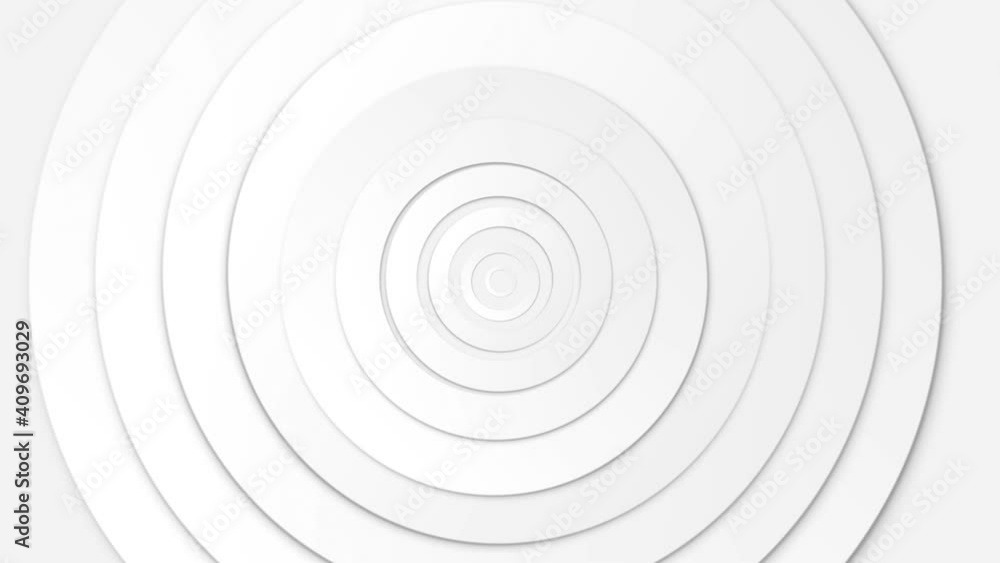 Poster abstract template with animation of white circular waves