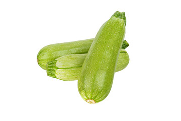 Fresh organic marrow zucchini squash vegetable isolated on white