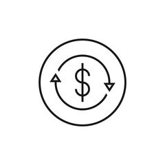 Currency conversion flat vector icon. Dollar conversion flat vector icon