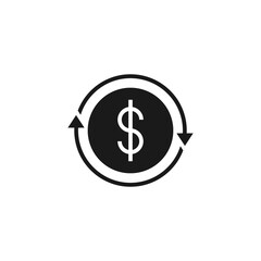 Obraz premium Currency conversion flat vector icon. Dollar conversion flat vector icon