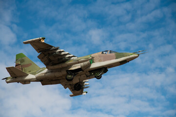 Fototapeta na wymiar Military aircraft in the air