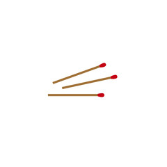 3 matches on a white background. Vector drawing.
