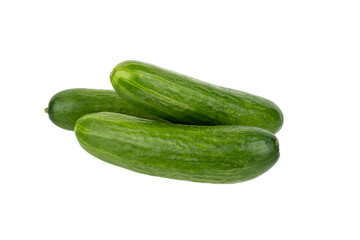 Fresh organic cucumber vegetable isolated on white