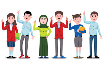 Obraz premium Happy Students Character.