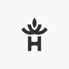 Elegant Letter H Crown Logo Vector Template