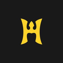 Unique Letter H King Crown Logo Vector Template