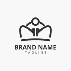 Double N NN Crown Logo Vector Template