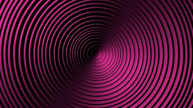 Abstract pattern of circles with the effect of displacement. Pink clean rings animation. Abstract background for business presentation. Seamless loop 4k 3d render
