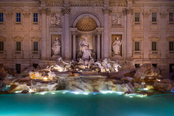Trevi Fountain in the night, Rome, Italy