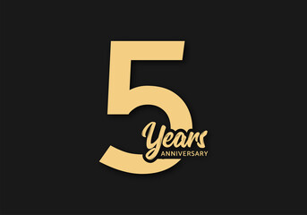 5 years anniversary vector template, 5th birthday logo