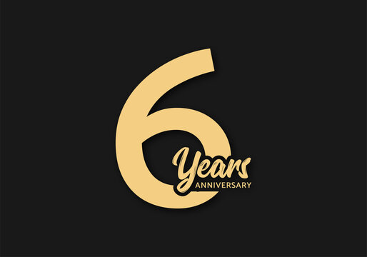 6 years anniversary vector template, 6th birthday logo