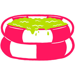  Summer Illustration with flat design style.