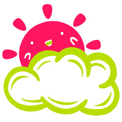  Summer Illustration with flat design style.