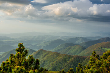 Fototapeta premium Golden hour over the Mala Fatra mountains