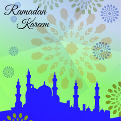 ramadan greeting banner background with pattern firework 