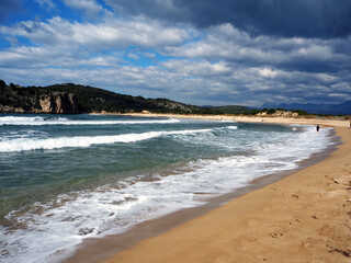 Aspect of Voidokoilia beach in winter, Greece