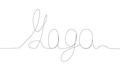 Self-drawing a simple animation of one continuous inscription YOGA.