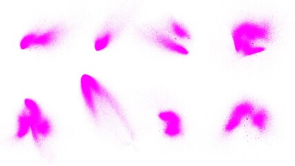 Pink watercolor spray brushes on white