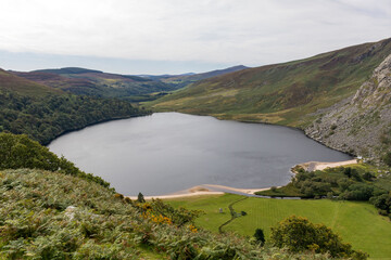 Fototapeta na wymiar Lake in the mountains. Landscape of Ireland. 
