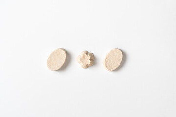 handmade organic hygiene foam soap piece, healthy skin concept top view