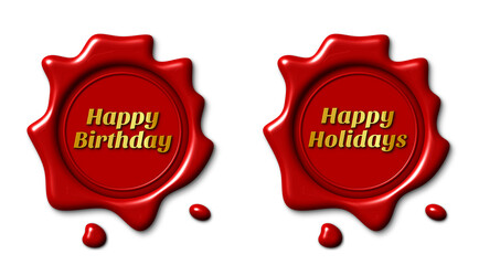 Celebration symbol and realistic red wax seal