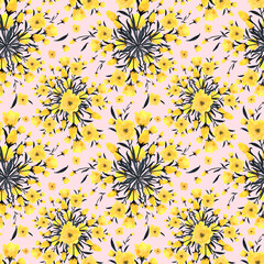 seamless pattern with abstract flowers