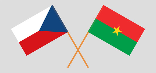 Crossed flags of Czech Republic and Burkina Faso