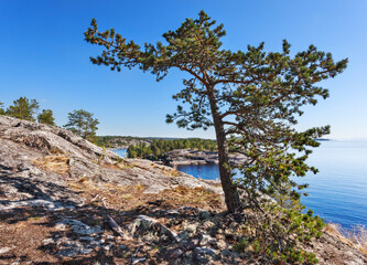Lake Ladoga skerries. Karelia. Russia