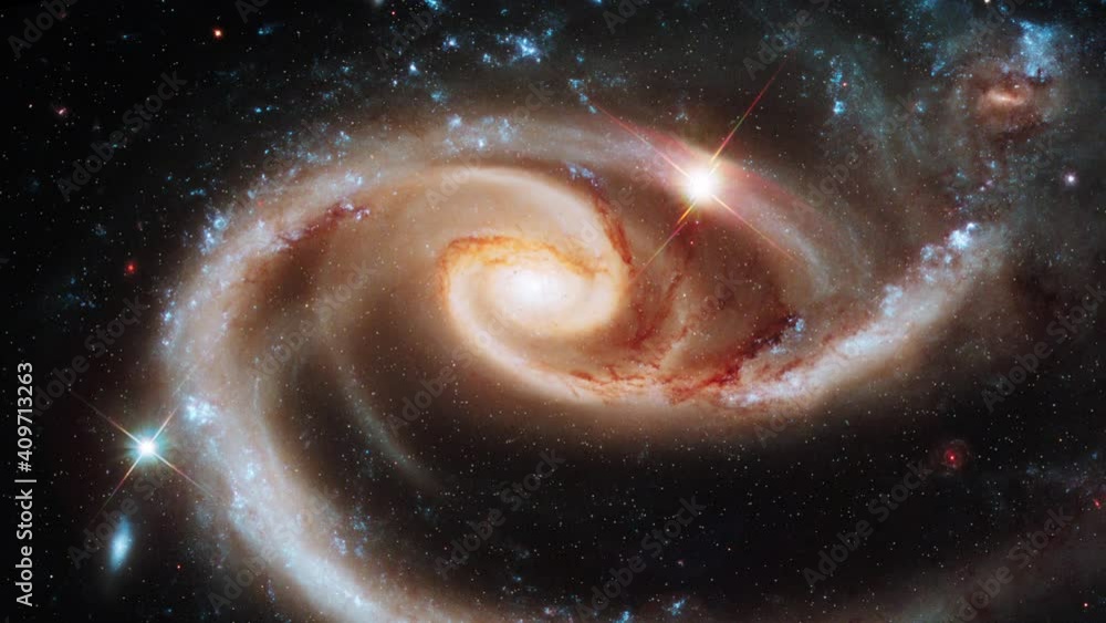 Wall mural spectacular galaxy rotating in outer space animation. based on images furnished by nasa