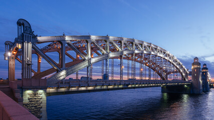 Peter the great bridge. Saint-Petersburg, Russia.