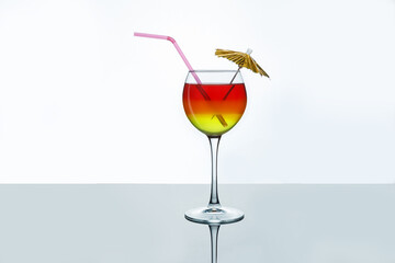 Bright summer cocktail in a glass