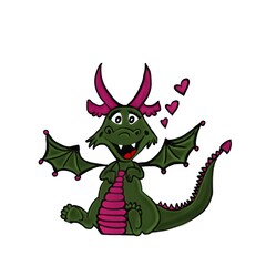 cute dragon with a gift