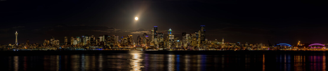 Fototapeta na wymiar Seattle Skyline after Dark