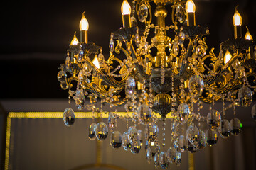 luxury crystal chandelier in the interior