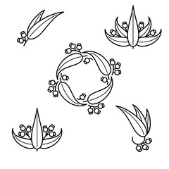 Obraz premium Eucalyptus set. Collection icon eucalyptus. Vector