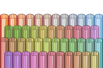 Illustration of colorful acrylic tubes