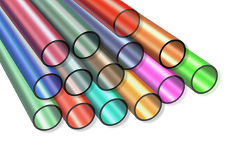 Illustration of colorful acrylic tubes