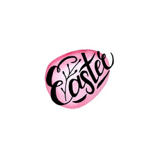 Pink Easter egg and lettering